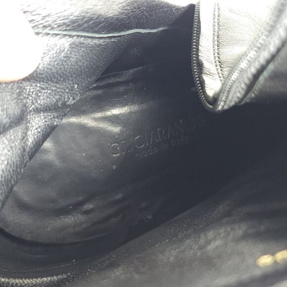 M Grigiarancio Women's US7-7,5 EU38 Black Leather Zip Heeled Ankle Boots Booties - Picture 13 of 15